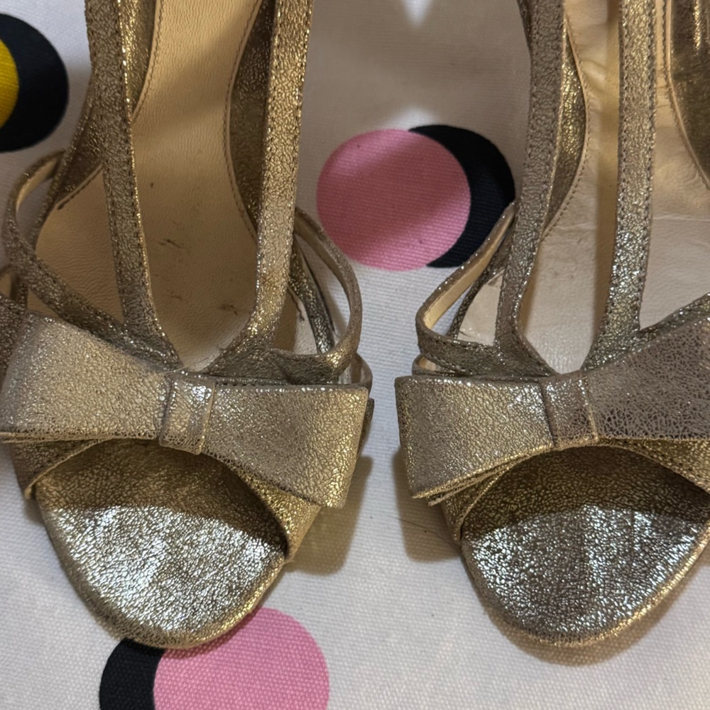 Fendi Metallic Gold Strappy Sandals